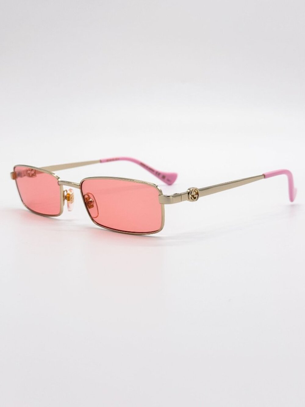 NEW GUCCI SUNGLASSES GG1600S 004 GOLD/PINK WOMEN WITH CHAIN - Picture 9 of 12